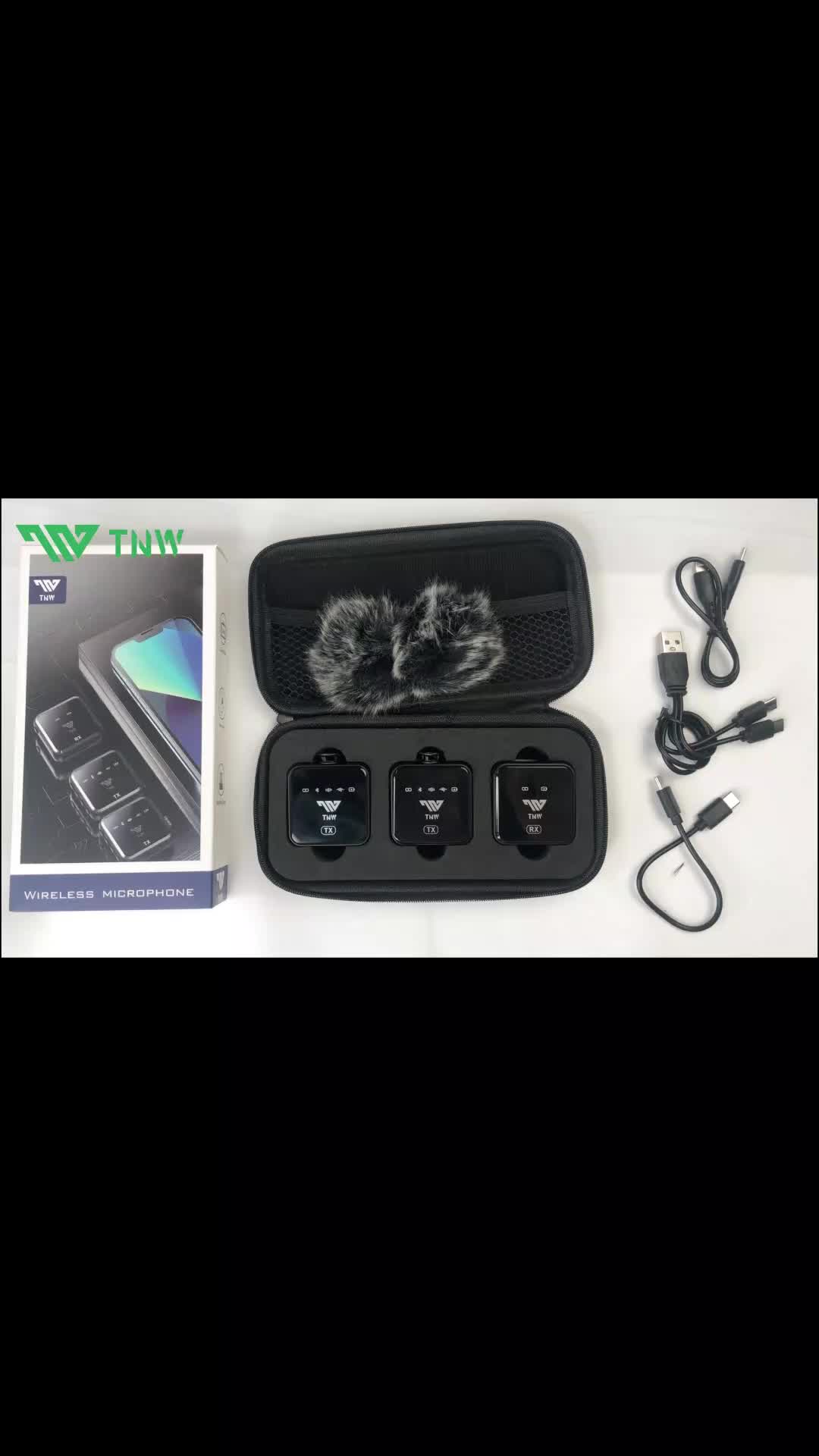 TNW N8/N9 Wireless Microphone Lavalier Mikrofon Clip on Mic  Lapel  Microphone untuk iPhone iPad Phone Camera PC Live Streaming Vlog Rekaman Video Wawancara