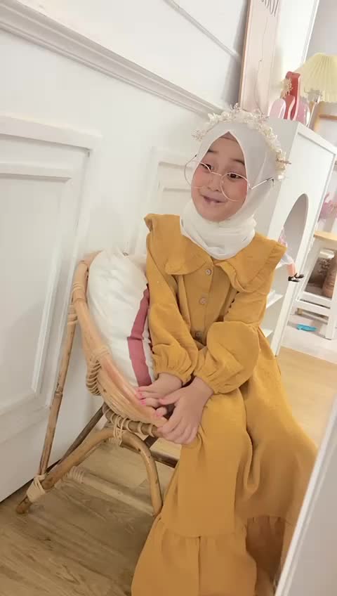 Gamis Aluna Gamis Anak Rayon Airflow Gamis Rayon Crinkle Neeca Kiddos Size Junior 6,8,10,12,14 Tahun Baju  Muslim  Remaja