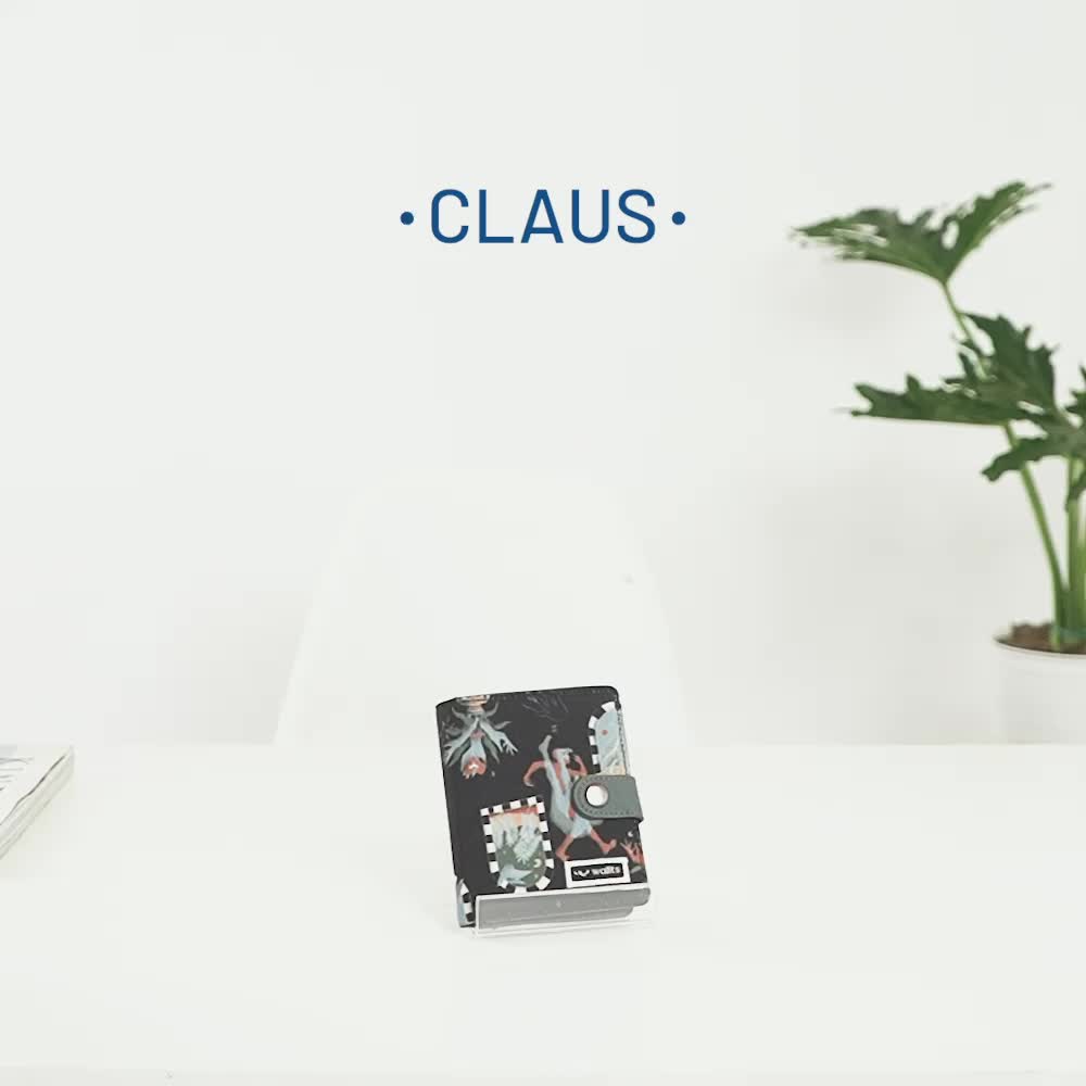 Wallts Claus Polos - Dompet Lipat kanvas uang Dan kartu Wanita Pria Cowok  Hitam