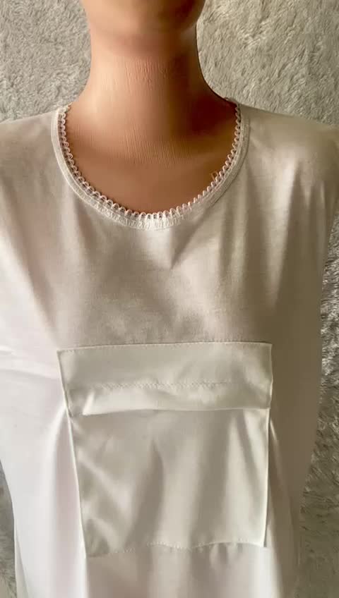 SINGLET UMRAH KANTONG DEPAN KATUN RENDA UMRAH DALAMAN SINGLET WANITA  BAJU HAJI DAN UMROH Katun Putih Tank Top Atasan