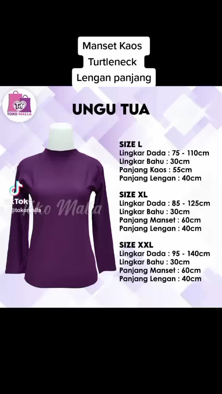 Baju manset KAOS Wanita Lengan Panjang, Mangset Kerah Tinggi Dalaman Muslim Atasan Kaus Polos,Premium Pakaian Muslimah, Atasan Perempuan Kekinian Nyaman Panjang Dewasa Katun