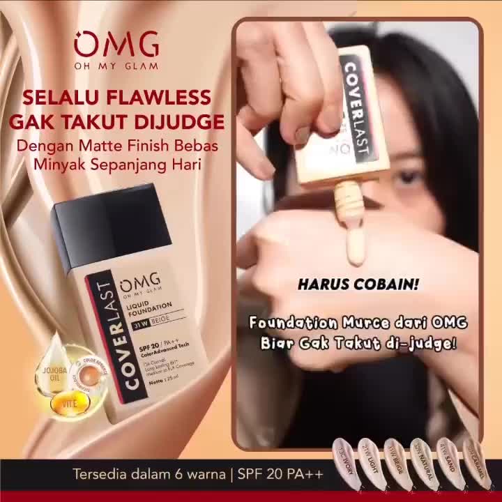 BUBAH ALFIAN APPROVED! OMG Oh My Glam Coverlast Liquid Foundation - Alas Bedak