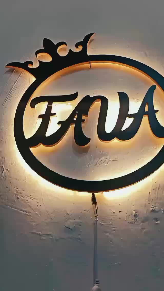 Tulisan kayu costum LED (timbul) / pajangan hiasan dinding / wooden letter Name / Huruf Timbul Nyala