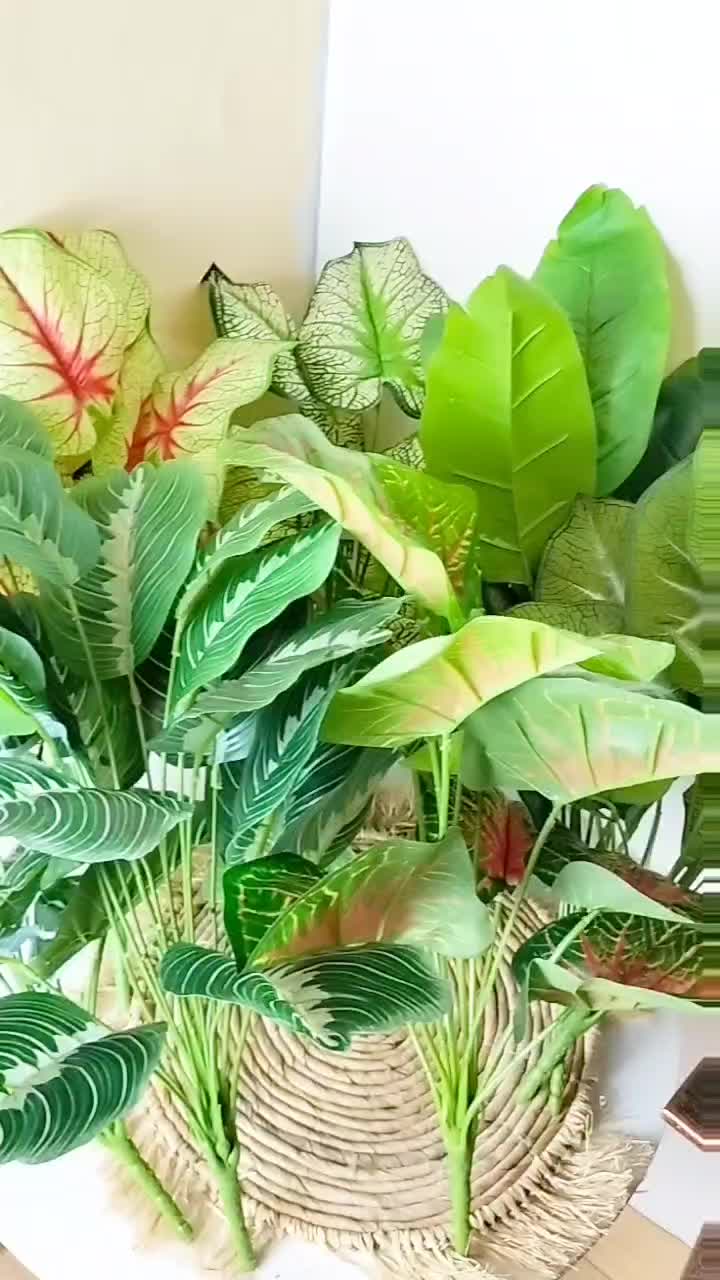 DAUN TANAMAN MONSTERA PISANG TANPA POT ARTIFICIAL HIAS PLASTIK DEKORASI Buket Latex