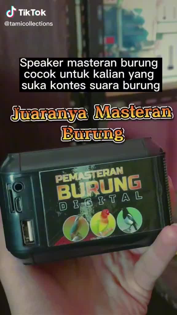 Speaker Suara Masteran Burung Kicau Gantangan Mentor Burung Murai Cici Kacer Love Bird Gelatik Kacer bluetooth Jam Bass Speakers