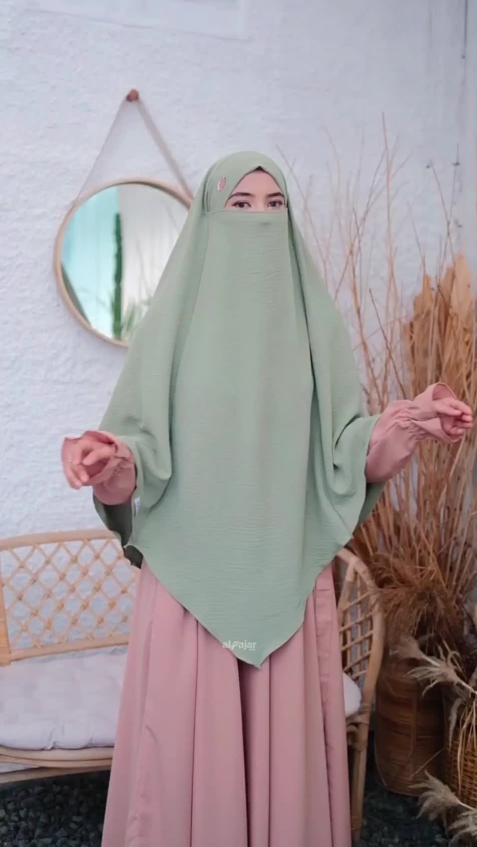 Alfajar - Frenchkhimar Jumbo Faiza Bahan Crinkle Airflow Premium Model Lancip Belakang Oval