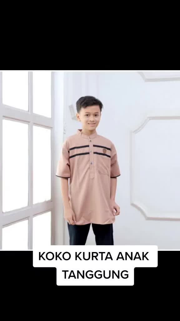 Baju koko kurta anak tanggung usia 8-15 tahun lengan pendek terbaru muslim panjang Remaja