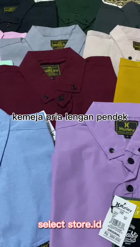 Kemeja Polos Ungu Pria – Kemeja Distro Slimfit Pendek, Elegan Berani  - Kemeja Polos Pria Dewasa Lengan pendek polos Katun Formal Cowok Baju Santai