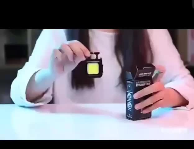 Lampu Mini COB LED Terang Carabiner Gantungan Kunci Tas Senter Camping