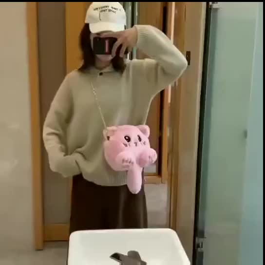 (COD)TAS KUCING EKOR Tas Selempang Slingbag Wanita Tas Lucu Fashion Motif Kartun Karakter Hewan  Anak & Dewasa tas l boneka  perempuan