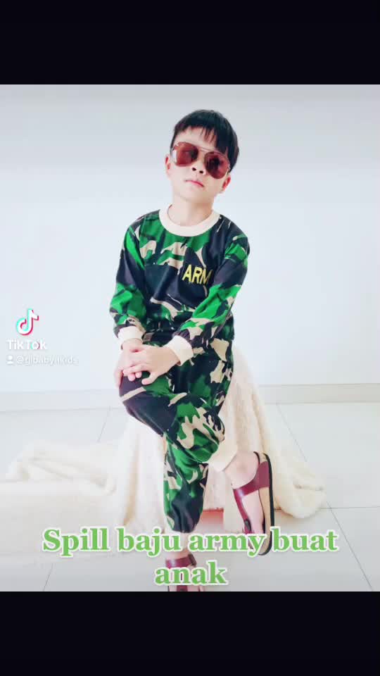 Setelan Panjang Anak Motif Army Tentara Size S M L XL XXL 4L 6Bulan-12Tahun
