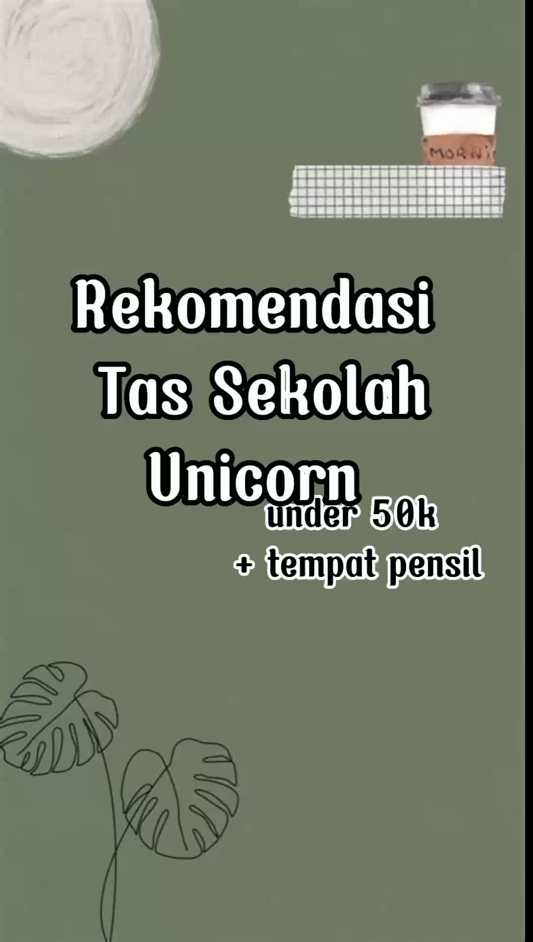 Tas Sekolah Anak Motif unicorn II Karakter Kartun