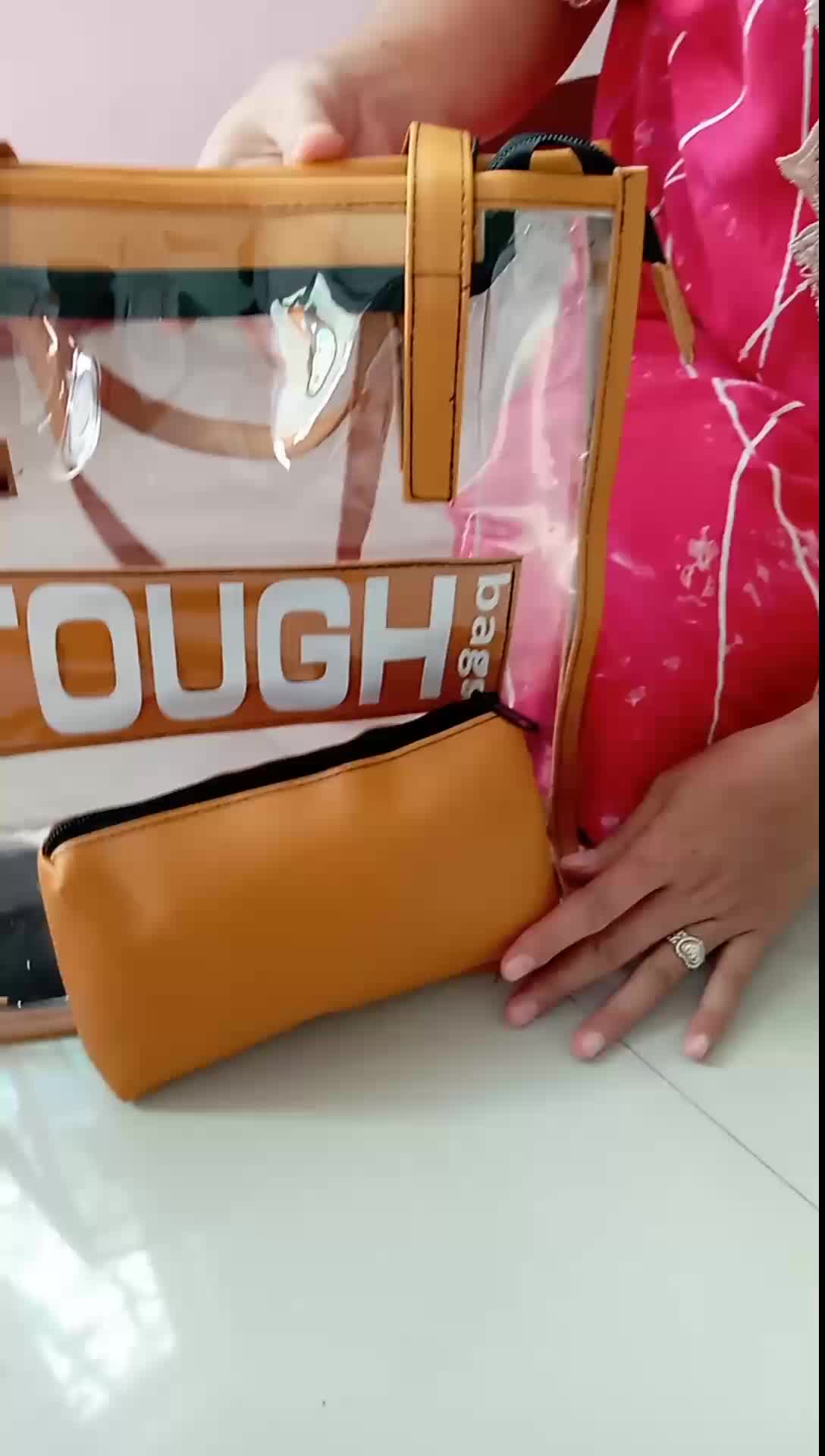 TOTEBAG TAS MIKA TRANSPARAN MODEL KEKINIAN TAA MIKA TEBAL UKURAN BAHAN MIKA 05 TAS KARYAWAN BUAT KERJA GRATIS DOMPET Tote Wanita
