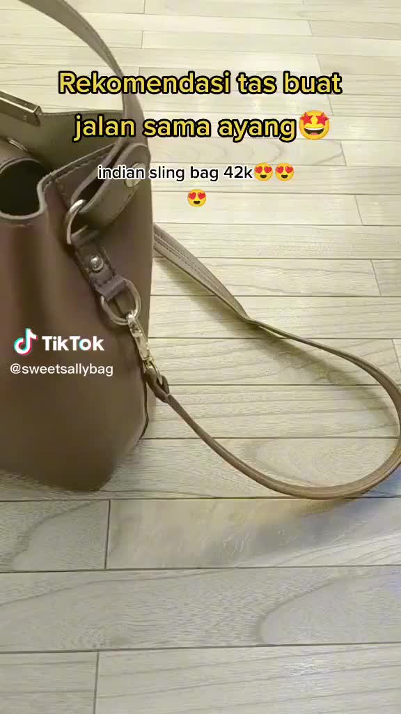 SweetSally - Indian Tas Selempang Wanita Fashion Kulit Hitam Polos