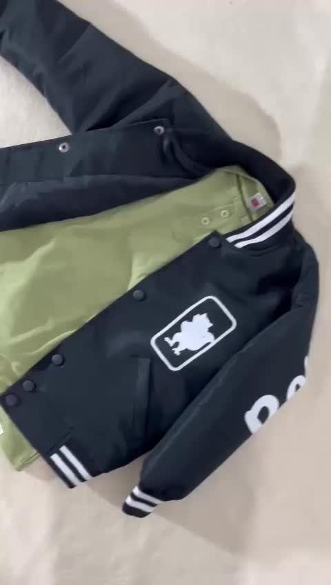 Jaket anak baseball varsity laki laki perempuan parasut waterproof Fashion Hoodie