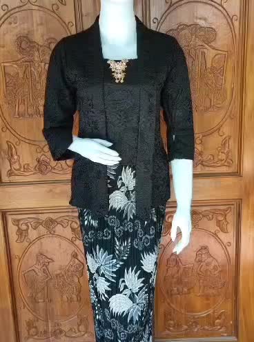 Setelan Kebaya Kutubaru Brukat Baju Atasan Kebaya Kondangan Bawahan Rok Plisket Batik Katun Wanita Kebaya Wisuda Pesta Hitam Wanita Wanita Wanita Dress Panjang Remaja Dewasa
