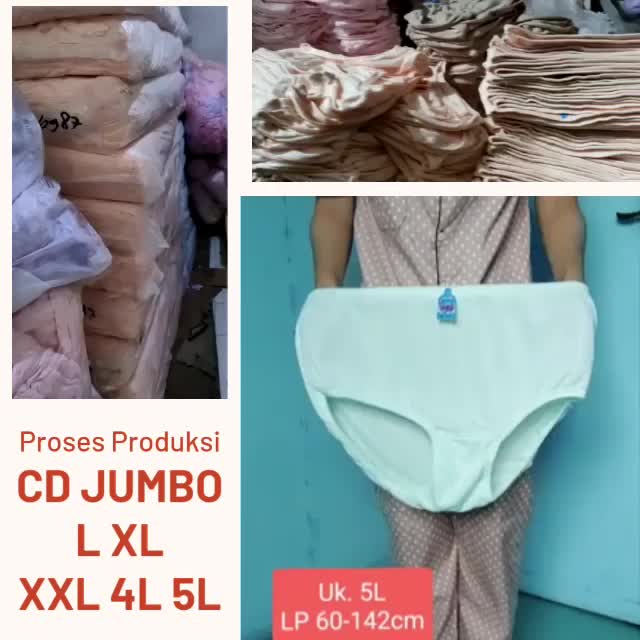 3/6/12 pcs Celana Dalam Wanita Jumbo Katun Polos 5L 4L 3L XL L BIG SIZE Ibu Hamil Bumil Tebal Dewasa