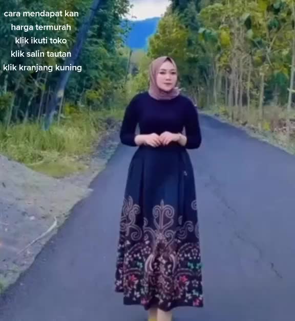 Rok batik unggul jaya ungu wanita panjang payung jumbo murah bawahan batik dewasa kondangan kebaya Bunga A-Line Hitam karet katun Motif