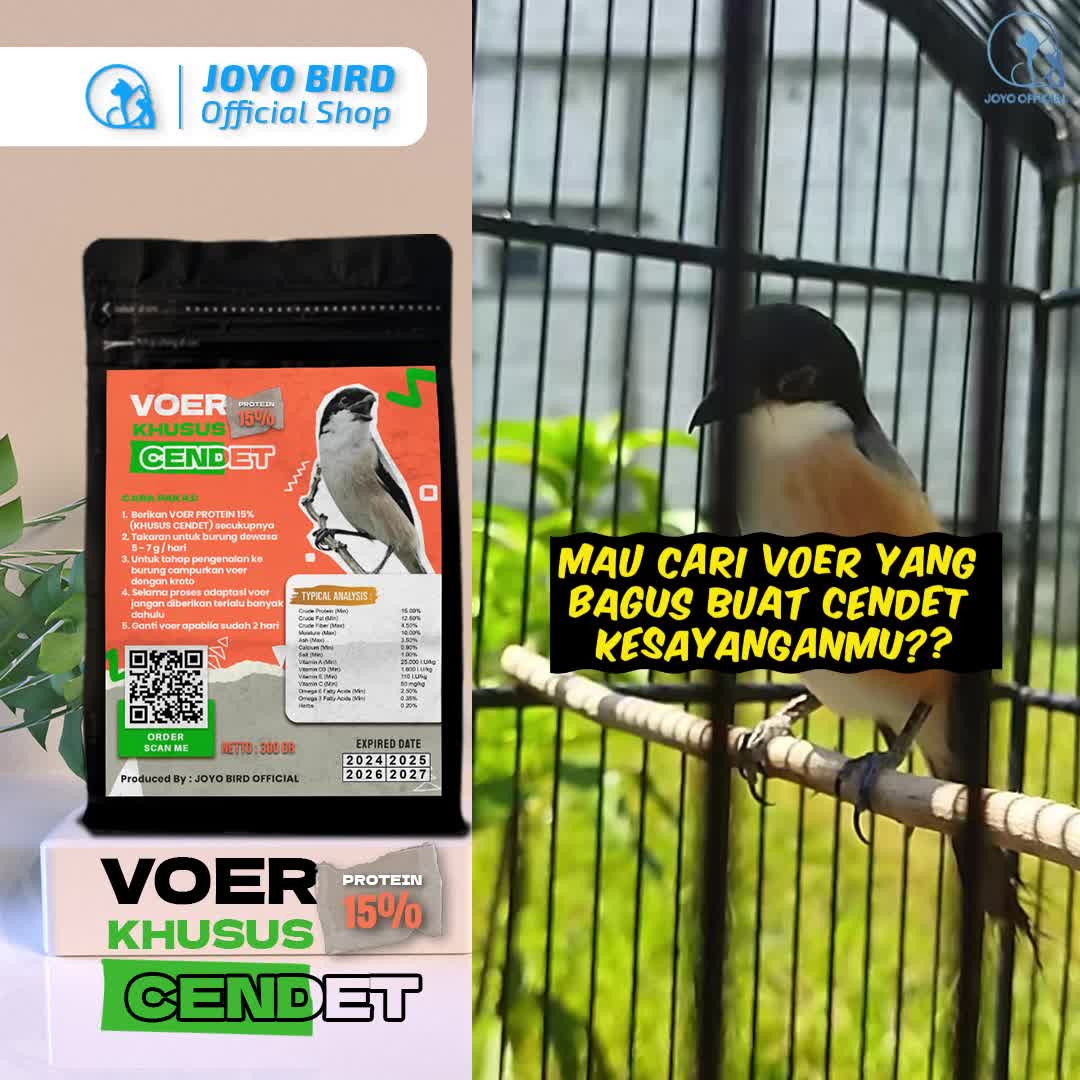 BELI 1 GRATIS  1 MAKANAN BURUNG CENDET | VOER BURUNG CENDET | VOER HARIAN | VOER NUTRISI KOMPLIT |  VOER HARIAN KHUSUS CENDET |  VOER CENDET PROTEIN 15% 300gr