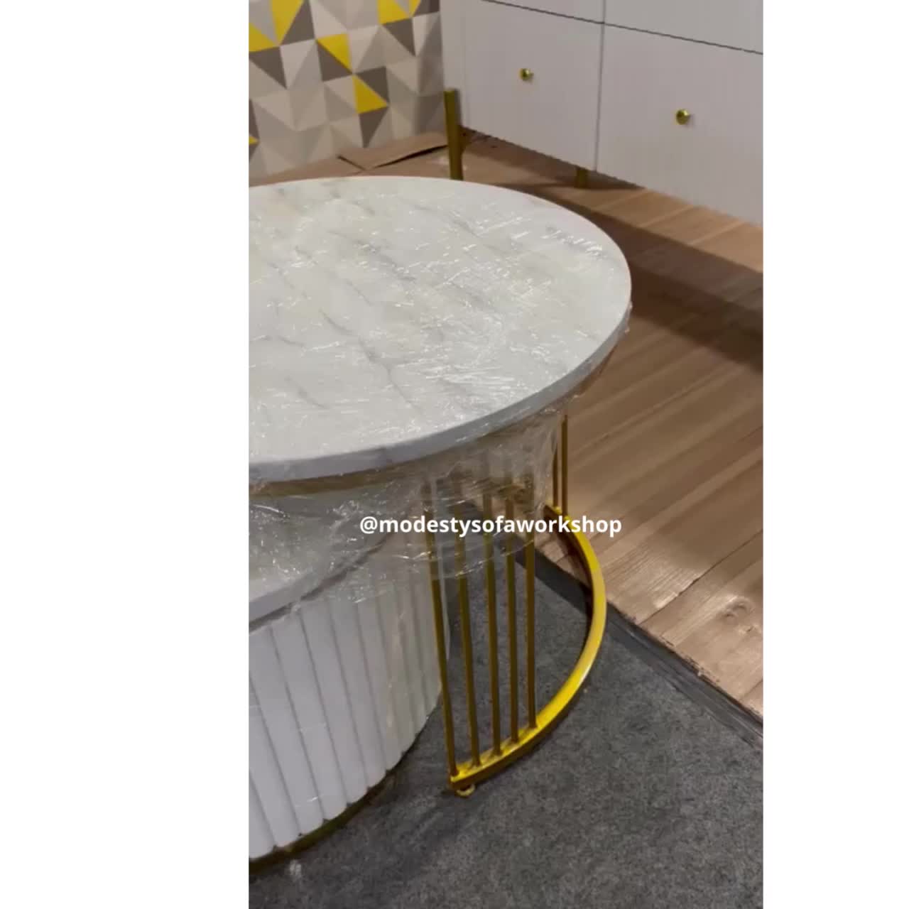 Meja Tamu Susun Fanny Marbel Table Furniture