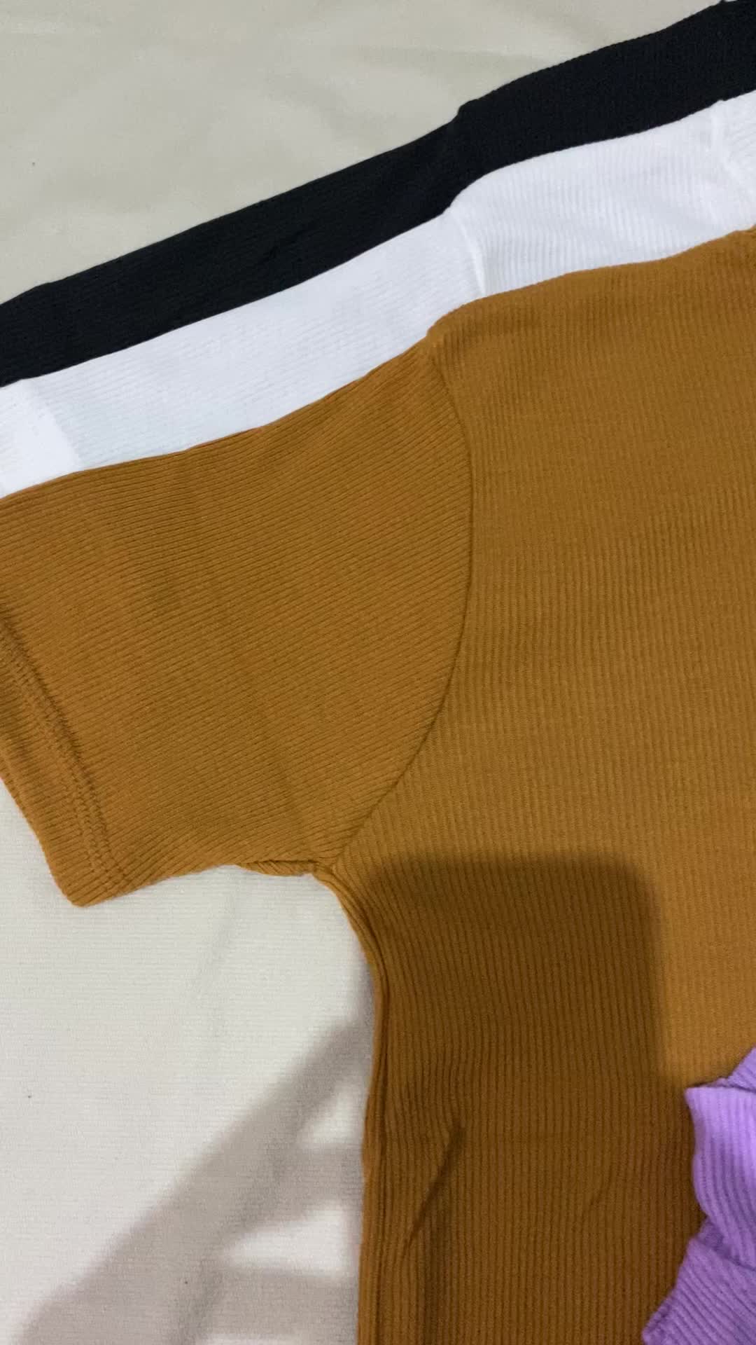 Atasan wanita turtleneck_atasan kaos wanita lengan pendek_atasan manset wanita Oblong Basic Dalaman Rib Polos Top Nyaman Kerah Baju