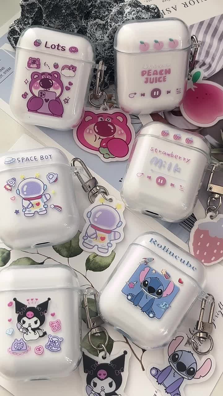 Headset Bluetooth Casing Kartun Lucu Transparan True Wireless 12 TWS Earphone Stereo HIFI Sentuh Earbud i12 Dengan  headset  i12 lotso Bass Ponsel Telepon Headphones Microphone