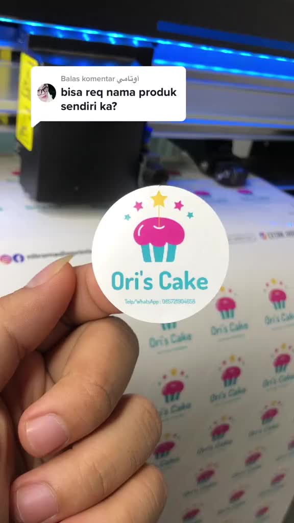(100PCS) CETAK STIKER JUALAN MAKANAN MINUMAN SKINCARE LABEL KEMASAN CUTTING CUSTOM Kertas Plastik