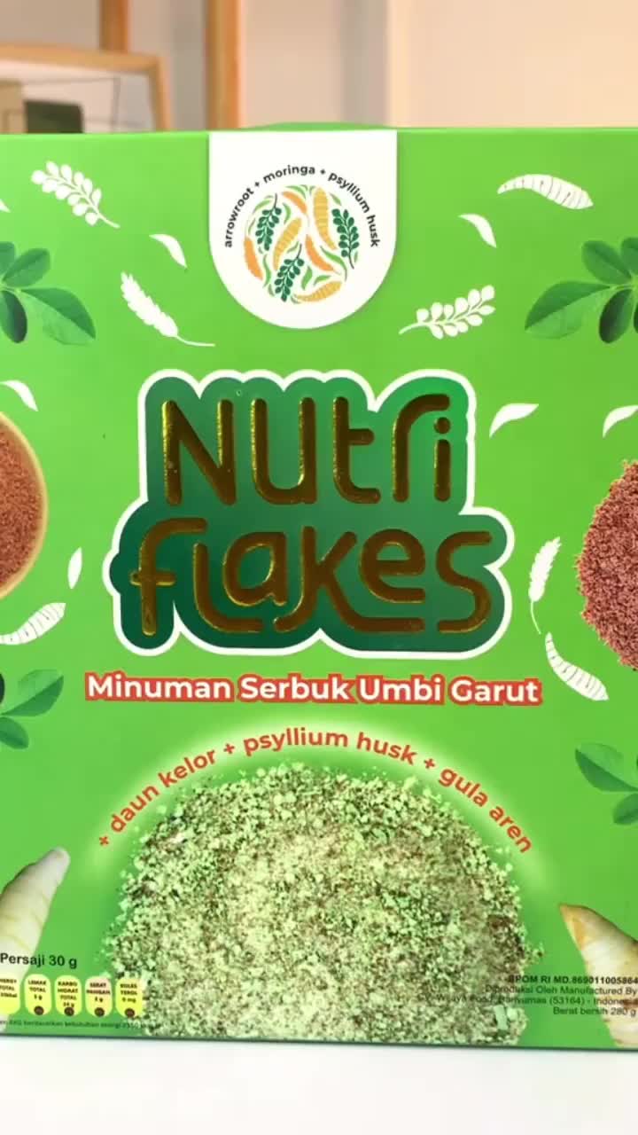 Nutriflakes Original 3 Box - Sereal Umbi Garut Granola Kering Bantu Keluhan Maag Gerd Asam Lambung Distributor Resmi Halal MUI COD