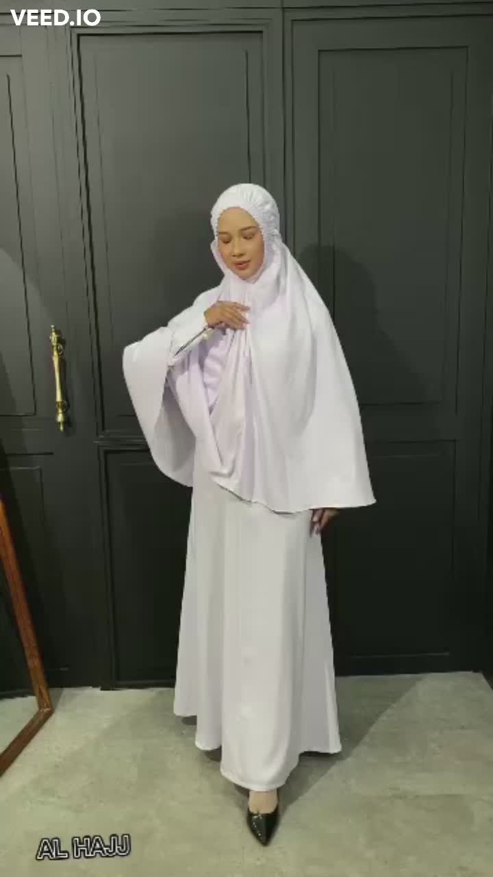 Pakaian Ihram Wanita Umroh baju umroh baju haji wanita set gamis Umroh Set PUTIH kantong muslim panjang  rayon  setelan  twill  jilbab  lembut Dress  Katun Lebaran Celana Ibu Nyaman