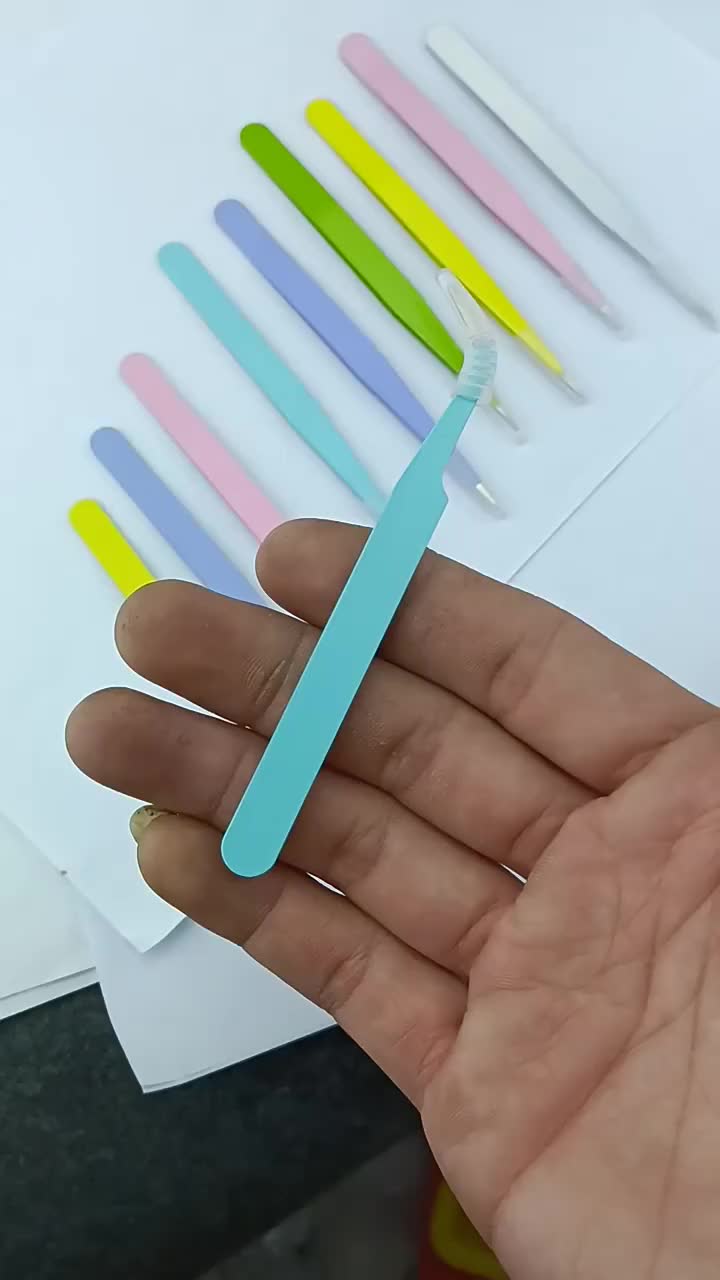 BISA COD 5841 Macaron Tweezers Penjepit Stiker / Pinset Eyelash Multifungsi Eyebrow Pencabut