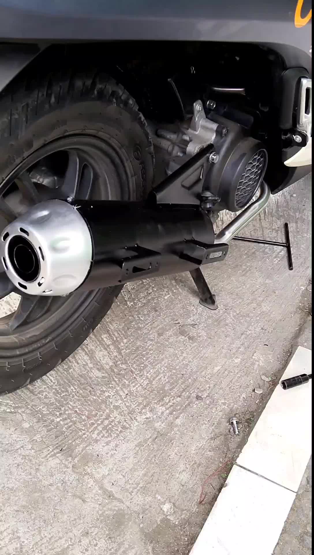 knalpot copy cms + endmuffler all matic ready suara bass aden gerung Motorcycle