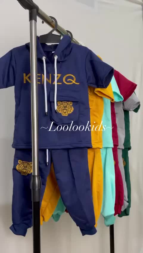 Jogger Hoodie Kupluk Setelan Anak 6 Bulan - 7 Tahun Bordir Unisex Laki Laki Perempuan - Sweater Lengan Pendek Celana Panjang Baju Kaos Cowok Cewek Katun