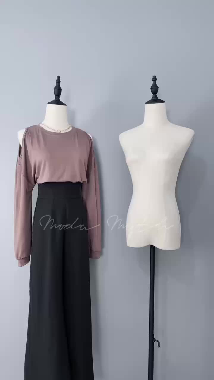MODAMYTH O28 - Atasan Wanita / Blouse Korea Style / Atasan Baju Polos Wanita Lengan Panjang Balon