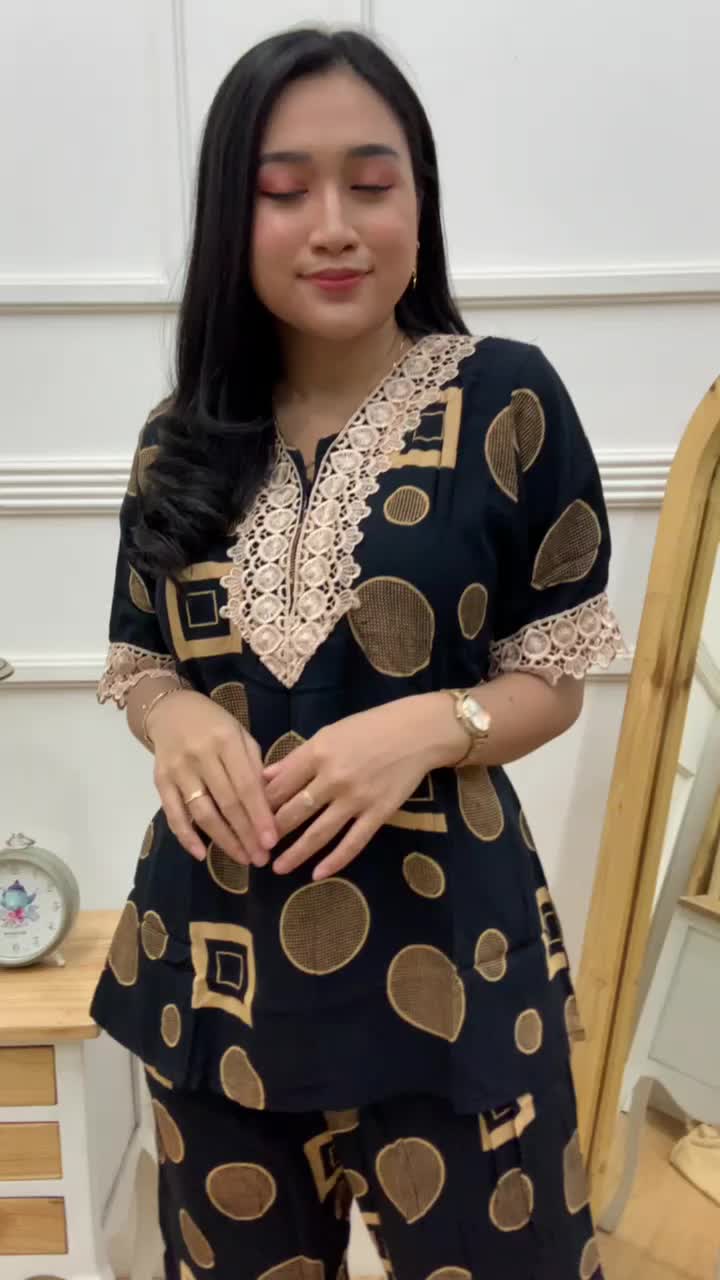 SETELAN BAJU Dewasa ARAB WANITA CELANA PANJANG MOTIF CIRCLE BOX LENGAN PENDEK BAHAN  Katun RAYON  TERBARU TEREKINI DAN TERMURAH
