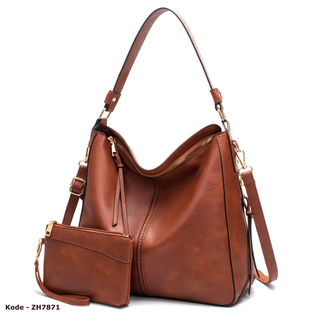 [PROMO SPESIAL] ASTA ZH7871 Baby Totebag Slingbag Shoulderbag Import Kulit PU Leather 2 in 1 Free Dompet Kecil 2 Tali Lentur canvas Wanita Cewek tote  bag