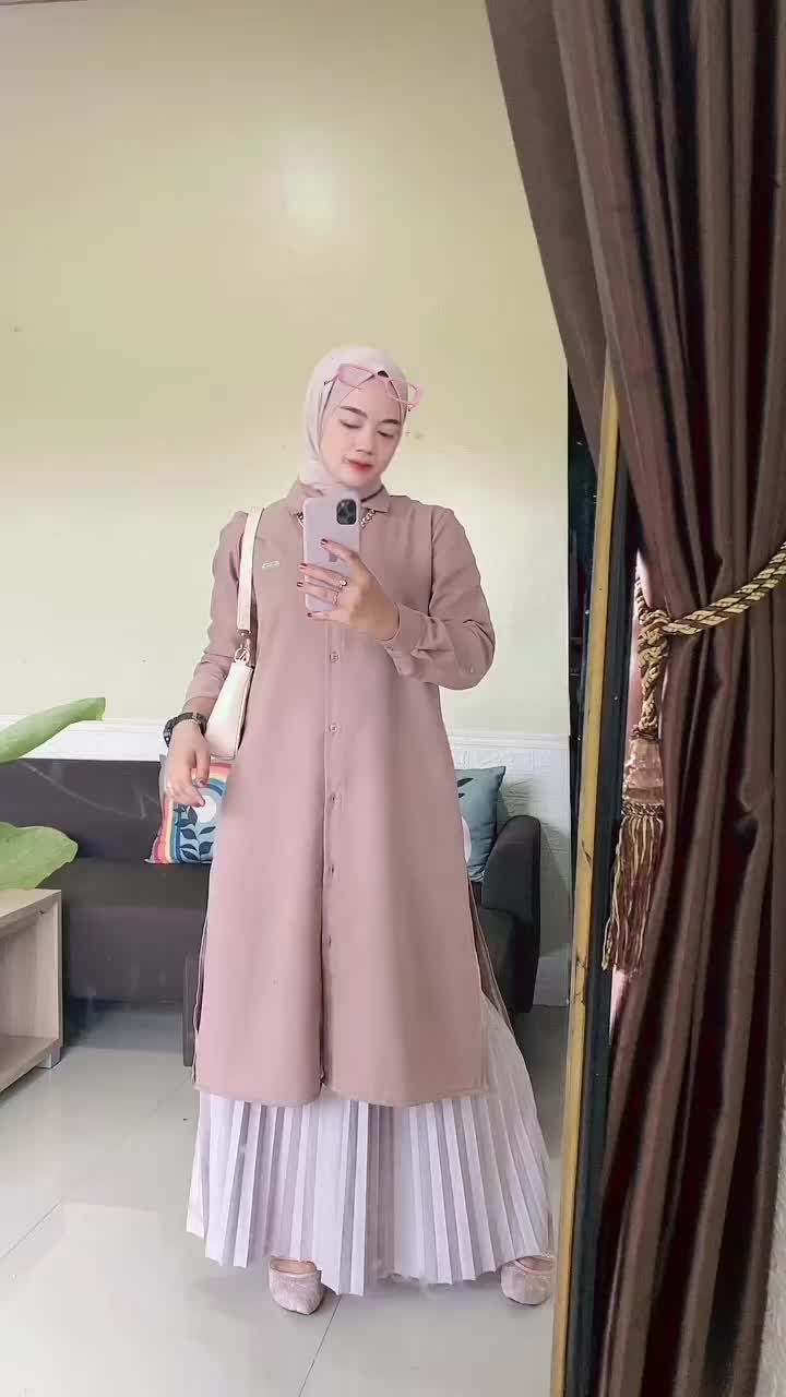 LONG TUNIK ELEGAN CEY AIRFLOW WARNA BARU LD100 110 120 CM hightquality Cringkle