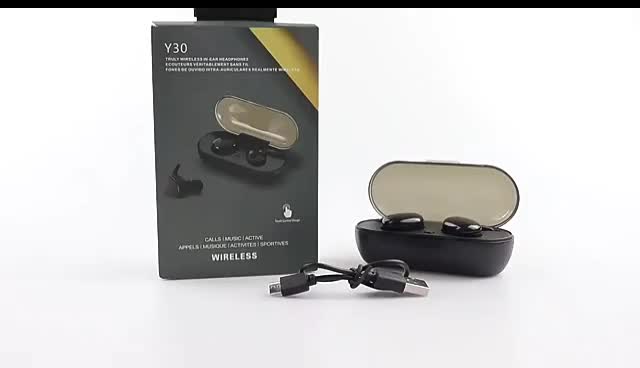 Headset Bluetooth Full Bass Y30 Headphone Nirkabel 5.0 Kontrol Sentuh Olahraga Tahan Air Earphone Noise Cancelling HiFi Stereo Musik Suara Bass Dengan Mikrofon Support Smartphone Android Iphone Putih Tws Earphones Headphones Putih Wireless Merah Earbud he