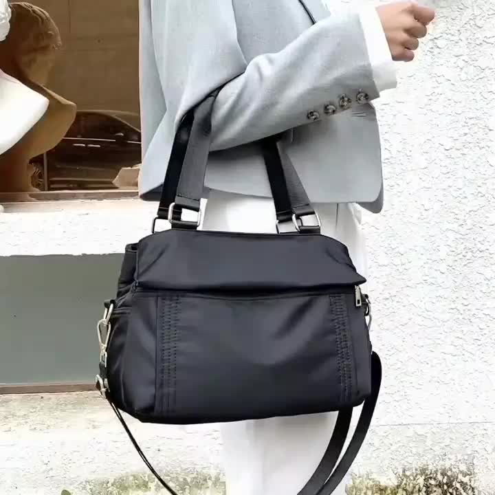 SAENA BAG - TAS SELEMPANG WANITA - TAS MODEL KOREA BAHAN TEBAL KUALITAS IMPORT NYLON MICRO -TAS BAHU WANITA TERLARIS Polos Hitam
