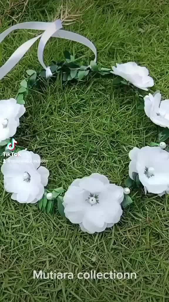 TERMURAH! FLOWER CROWN BUNGA MAWAR 6 BUNGA Perempuan Mahkota Elegan