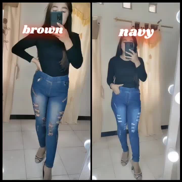size 27-38!! jegging stretch variasi sobek tidak tembus