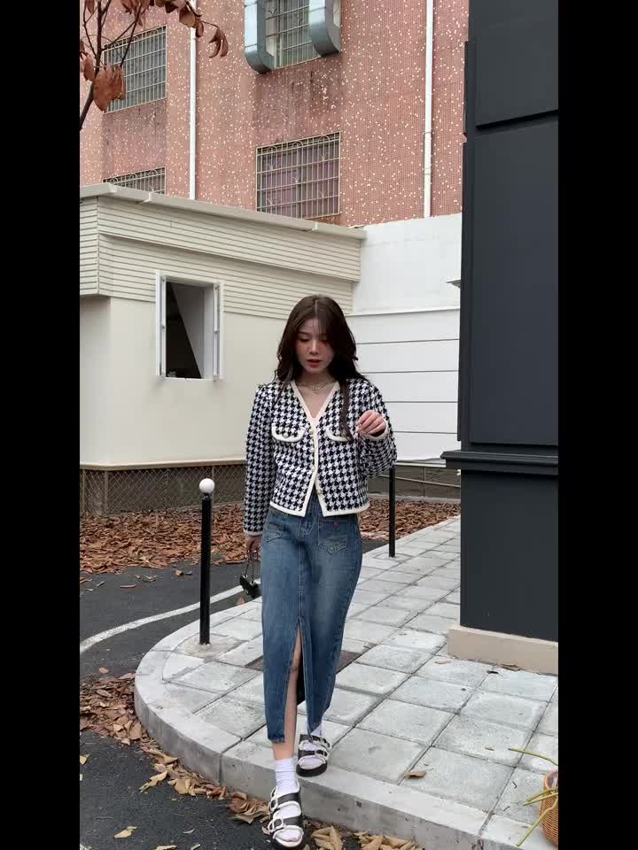 Jaket Wanita Terbaru Korean Style Outer Crop Jacket Lengan Panjang cardigan hitam Blazer Atasan Casual Oversize Cewek