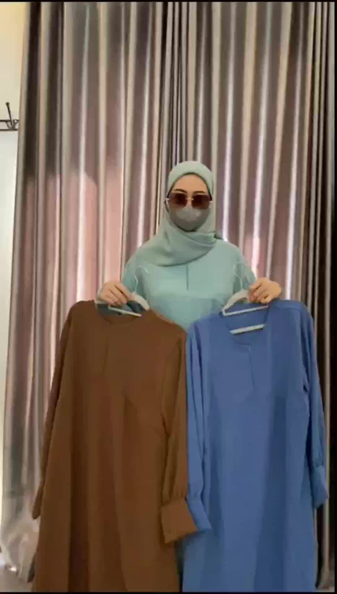 gamis sania long dress lengan panjang crinkle airflow syafla Muslim Oversize