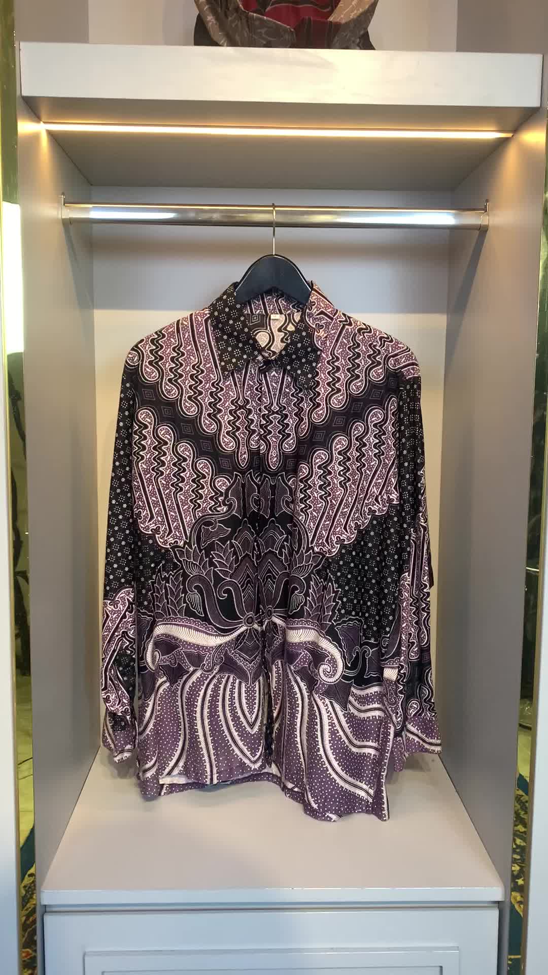 Kemeja Batik Pria Dewasa Kerispati Jagat Warna Mauve Ungu Pucat Lengan Panjang dan Pendek Baju Fit Formal Katun Keren