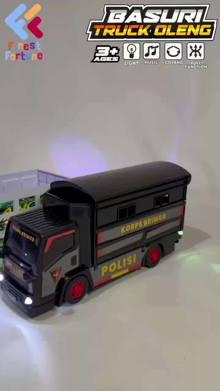 BASURI MAINAN ANAK TRUCK DUMP DAN POLISI OLENG LAMPU DAN LAGU BUMP AND GO PACKING BUBBLEWRAP TERMASUK BERSTANDAR SNI UNTUK ANAK 3+ TAHUN Baterai Bergerak