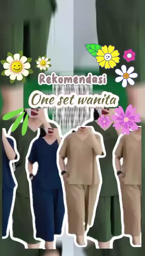 Setelan Andine Crinkle Airflow Jumbo - Baju Wanita - Celana Baju Atasan Dewasa