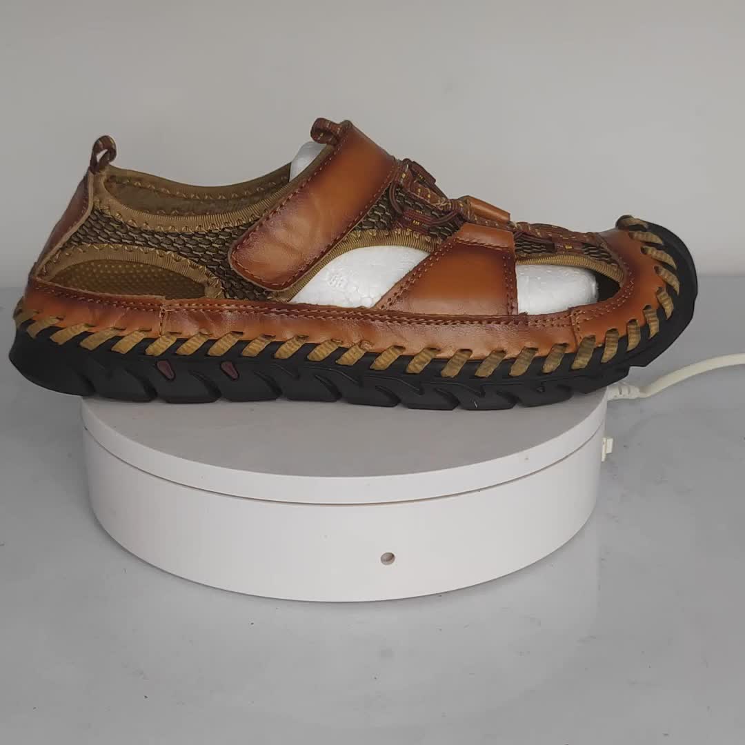 Prelesty Klasik Nyaman Outdoor Sandal Hiking Gunung Pria Kulit Asli Olahraga Trendy Mendaki Cowok Dewasa Keren Ringan 190
