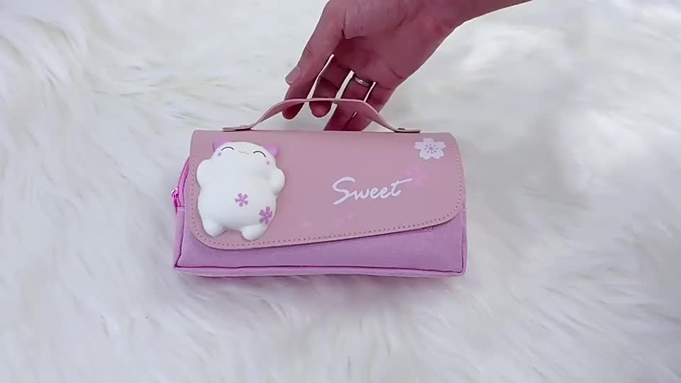 Kotak Pensil Anak Lucu Timbul 3D Tas Pensil Dekompresi Kapasitas Besar Siswa Sekolah Multifungsi Dekompresi Cute Girl
