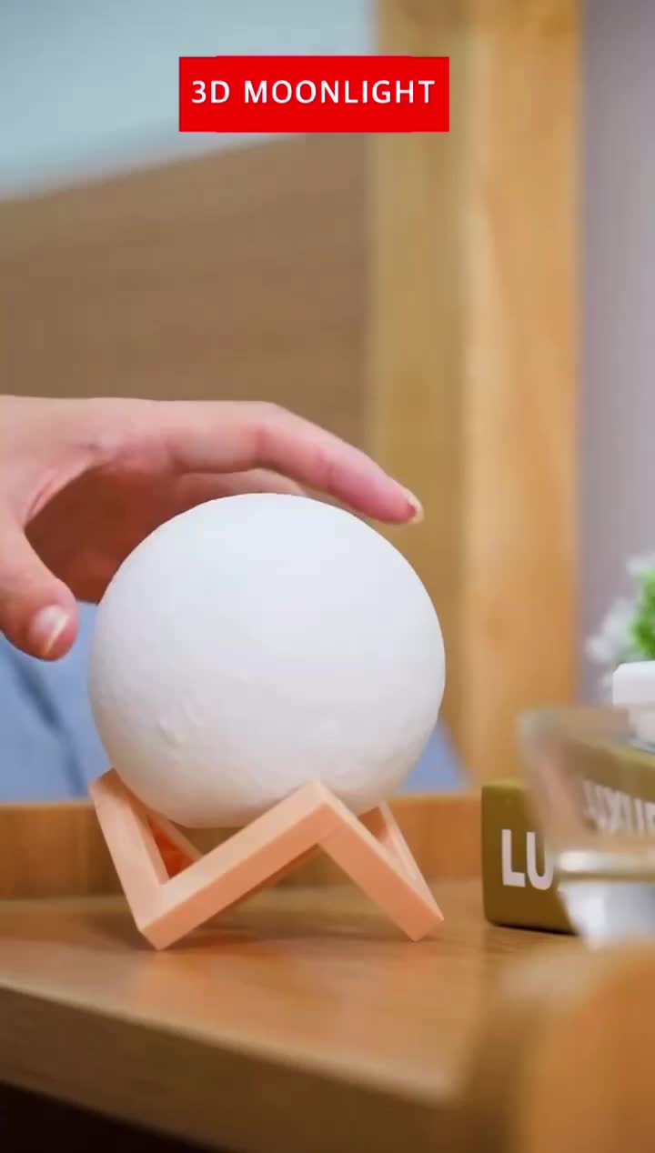 LAMPU TIDUR BULAN UNIK DAN LUCU 3D MOONLIGHT LED NIGHT LAMP Baterai