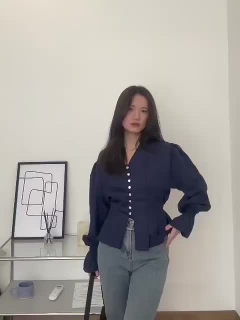 Bora Top Blouse Wanita Korea Crinkle Airflow Baju Panjang