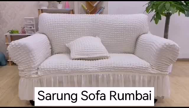 CSR155 Cover Sofa Sarung Sofa 1 2 3 4 Seater Elastis Motif Rumbai